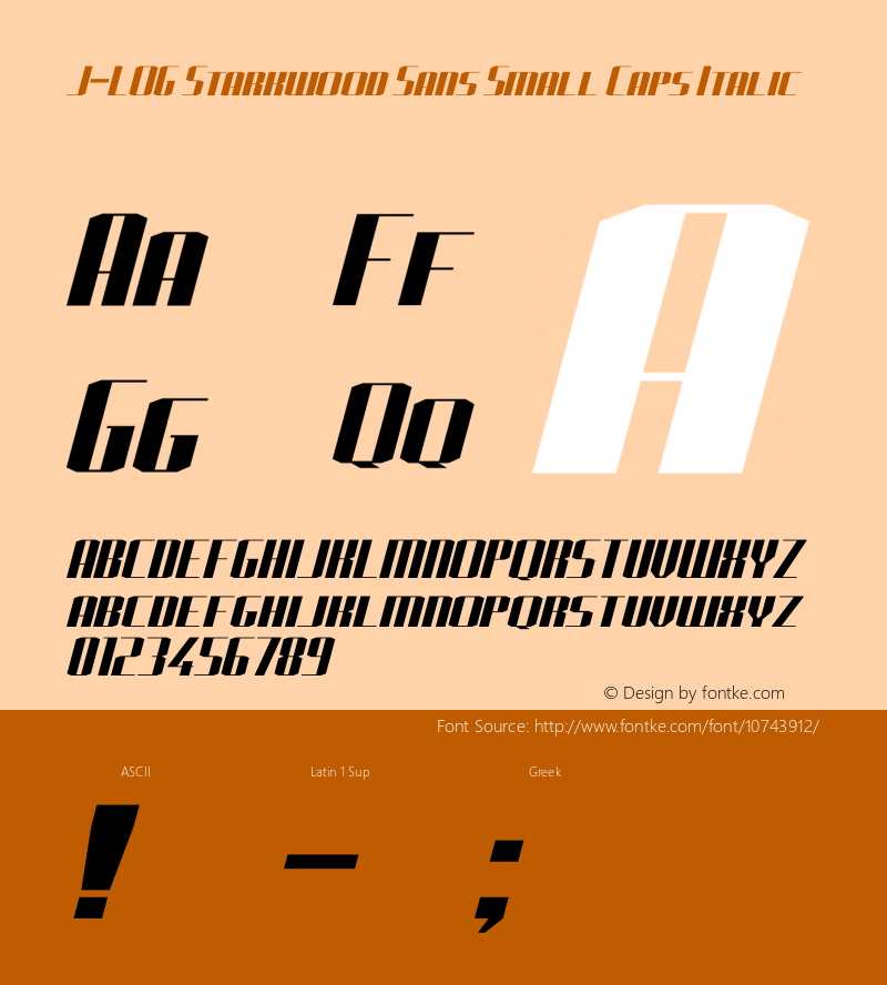 J-LOG Starkwood Sans Small Caps Italic Version 1.00 June 29, 2015, initial release图片样张