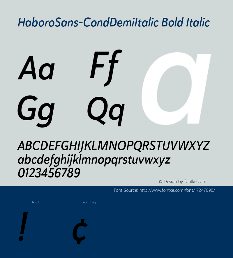 HaboroSans-CondDemiItalic Bold Italic Version 1.0图片样张