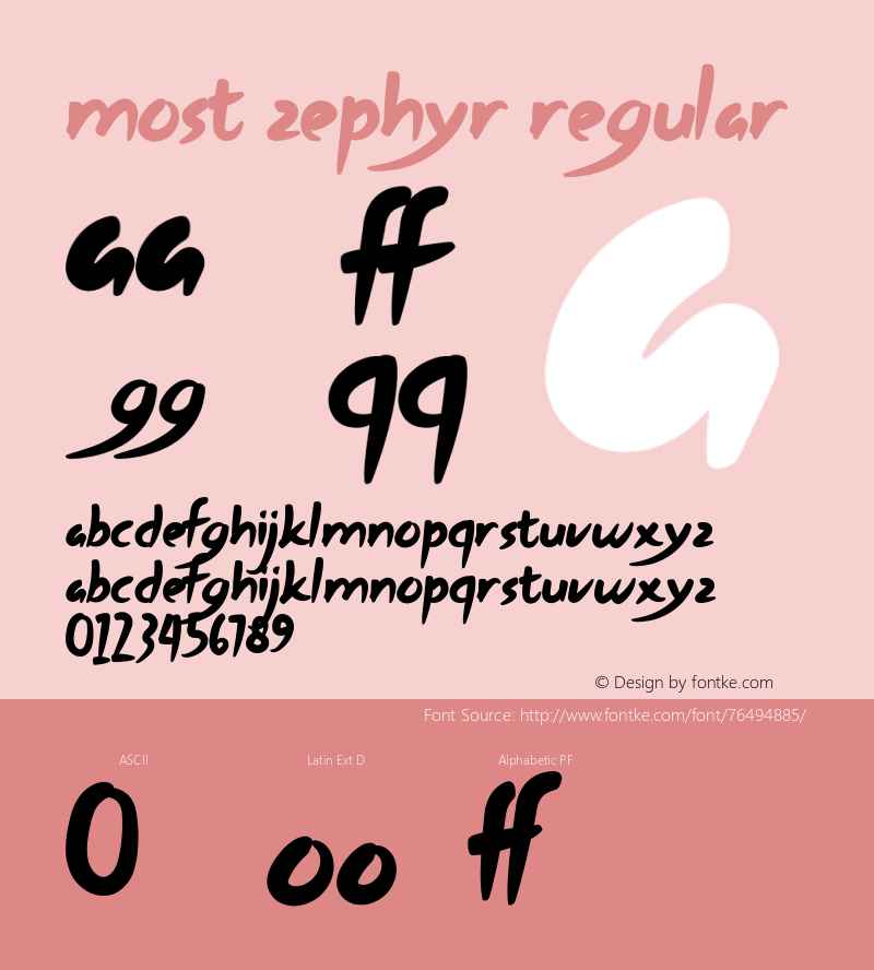 Most Zephyr Version 1.00;July 3, 2020;FontCreator 12.0.0.2535 64-bit图片样张