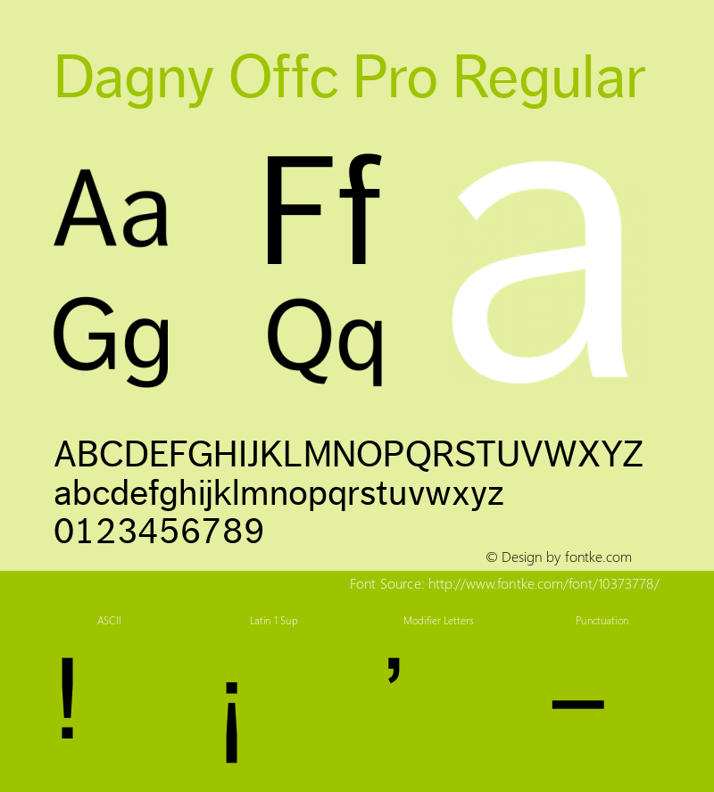 Dagny Offc Pro Regular Version 7.504; 2009; Build 1003图片样张