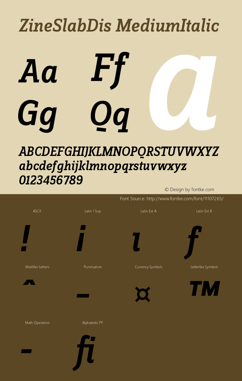 ZineSlabDis MediumItalic Version 004.301图片样张