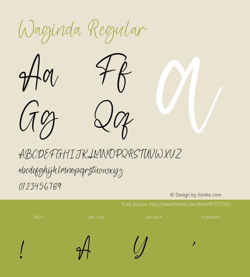 Waginda Version 1.008;Fontself Maker 3.5.4图片样张
