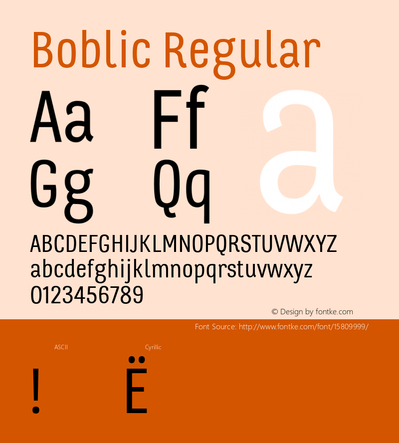 Boblic Regular Version 001.000; ttfautohint (v1.4.1)图片样张