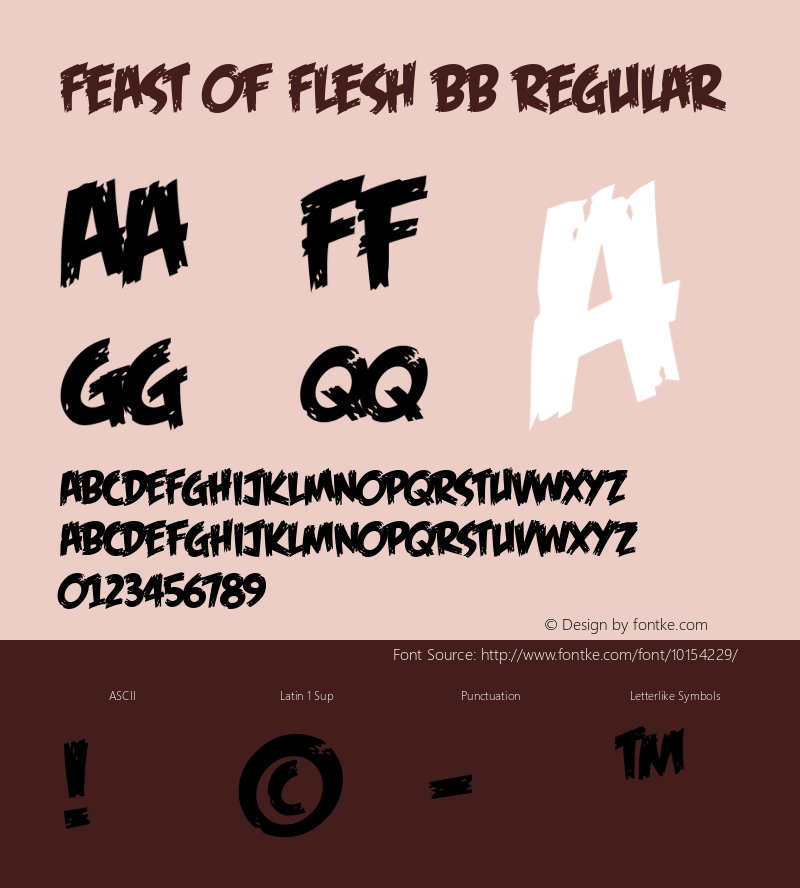 Feast of Flesh BB Regular Macromedia Fontographer 4.1 9/27/2005图片样张