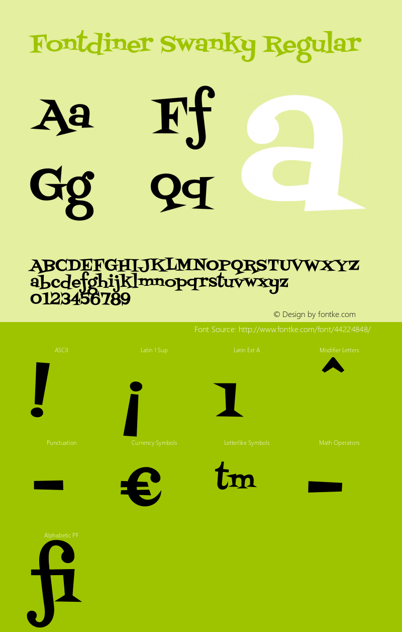 Fontdiner Swanky Regular Version 1.001图片样张