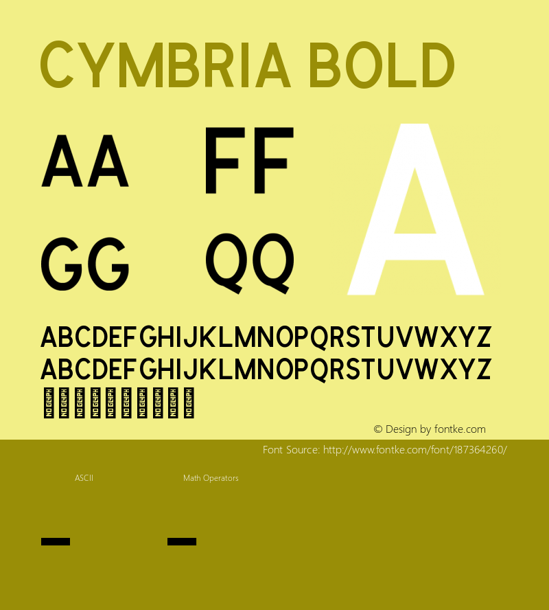 Cymbria Bold Version 1.000;PS 001.000;hotconv 1.0.88;makeotf.lib2.5.64775图片样张