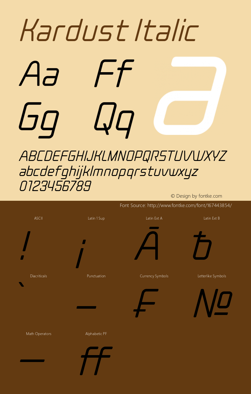 Kardust Condensed Light Italic Version 1.00;June 19, 2021;FontCreator 13.0.0.2683 64-bit图片样张