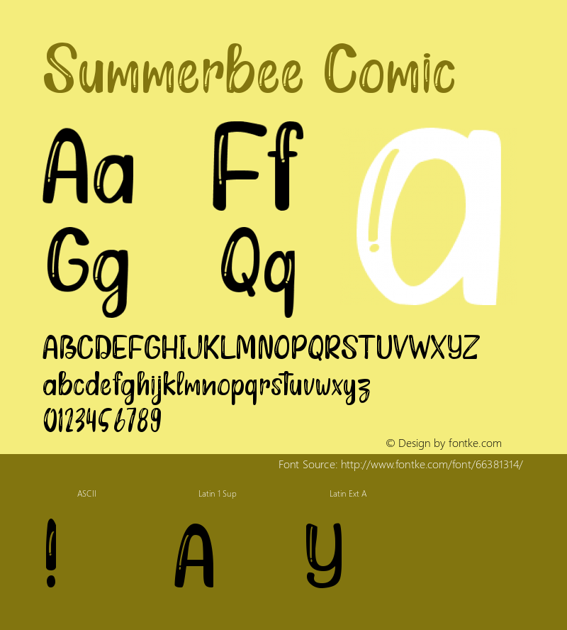 Summerbee Comic Version 1.00;May 31, 2020;FontCreator 13.0.0.2643 64-bit图片样张