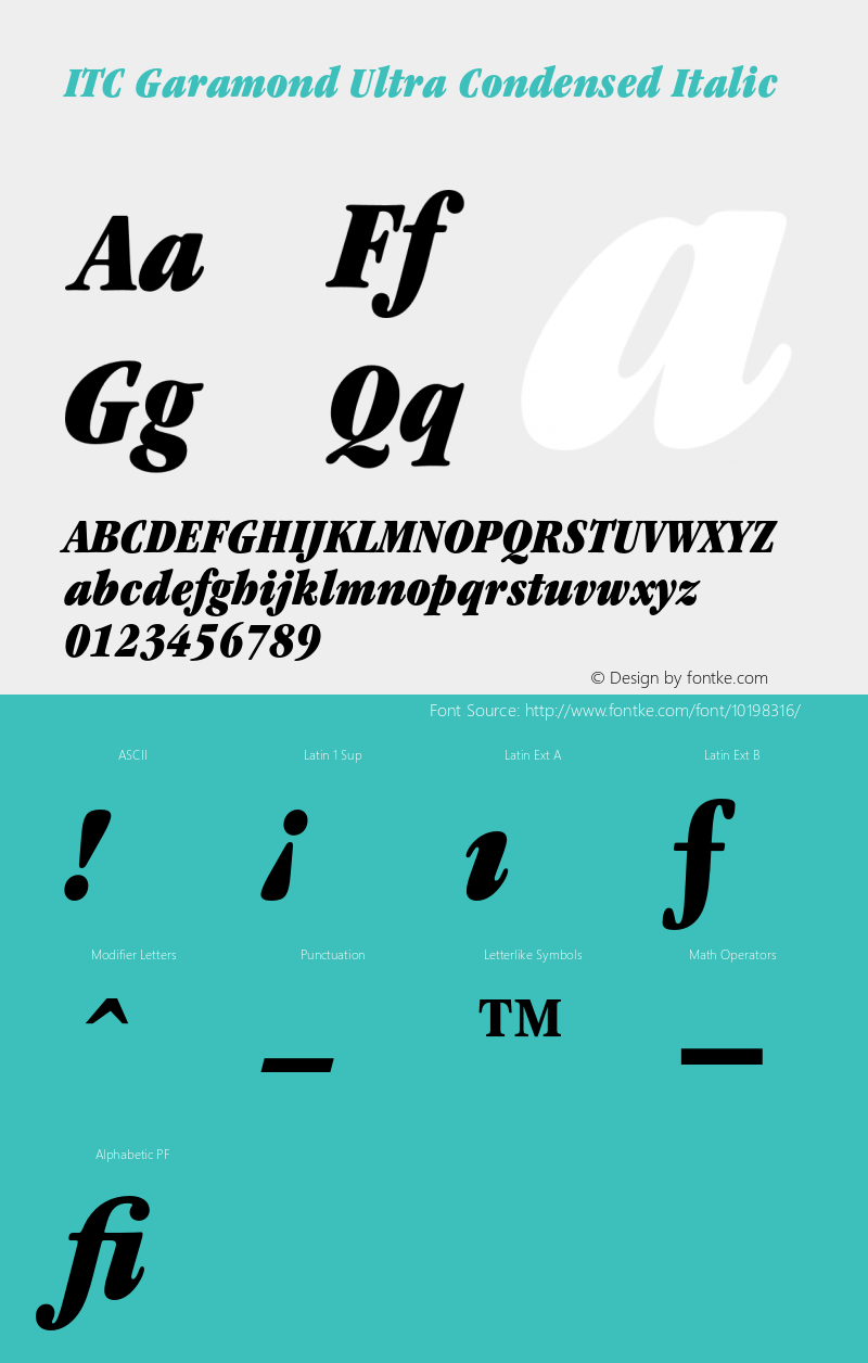 ITC Garamond Ultra Condensed Italic 2.0-1.0图片样张