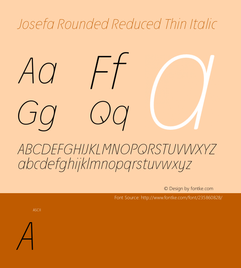 Josefa Rounded Reduced Thin Italic Version 1.011图片样张