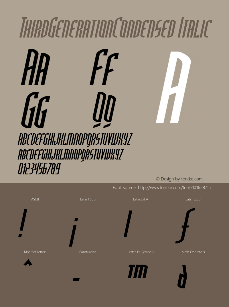 ThirdGenerationCondensed Italic Rev. 003.000图片样张