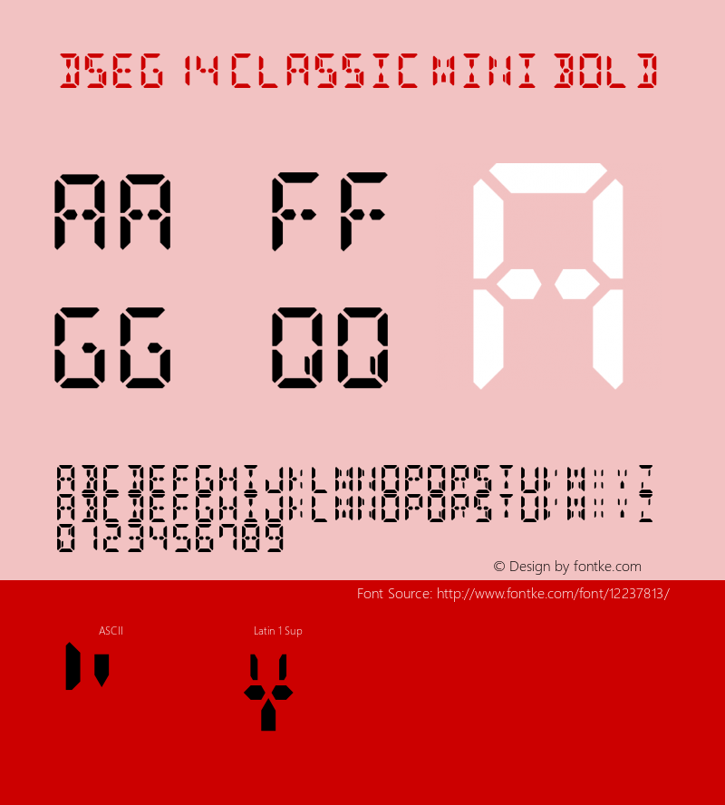DSEG14 Classic Mini Bold Version 0.2图片样张