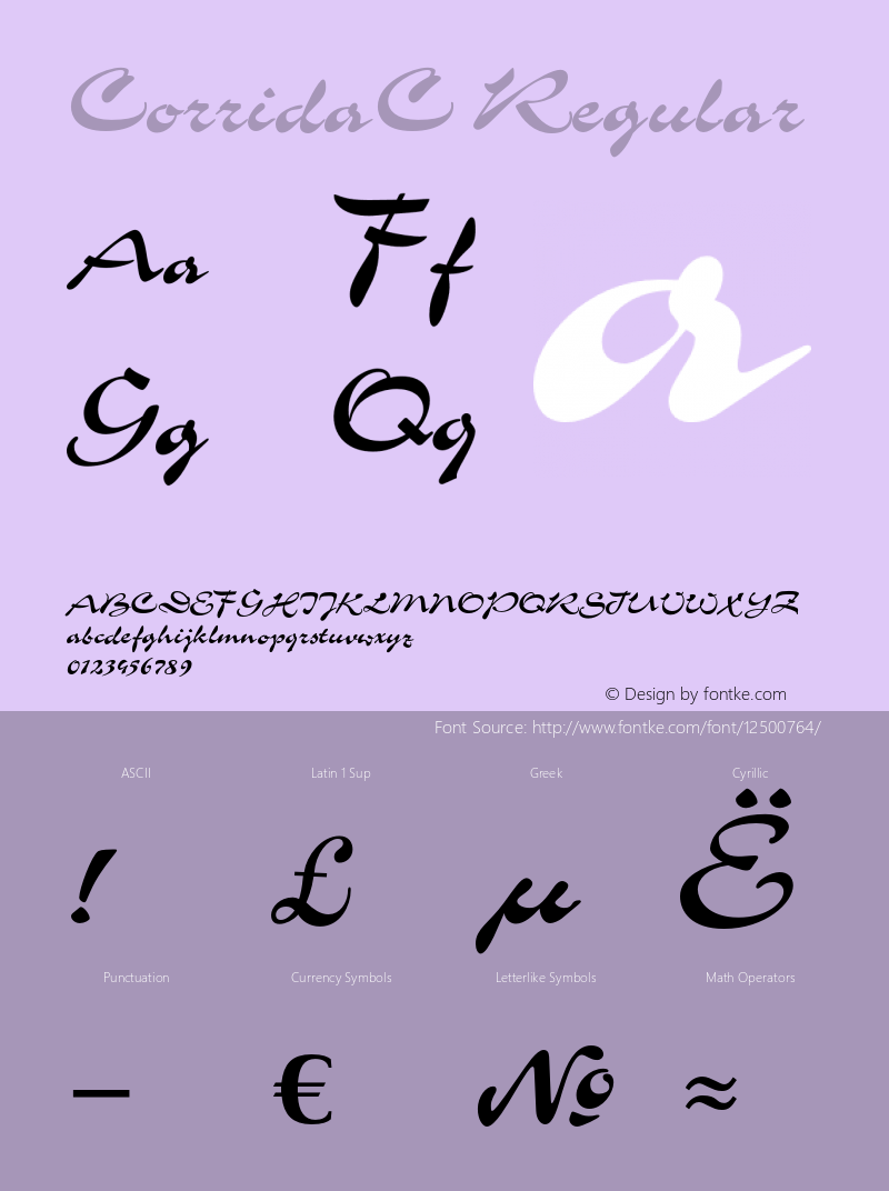 CorridaC Regular OTF 1.0;PS 001.000;Core 116;AOCM 1.0 28图片样张