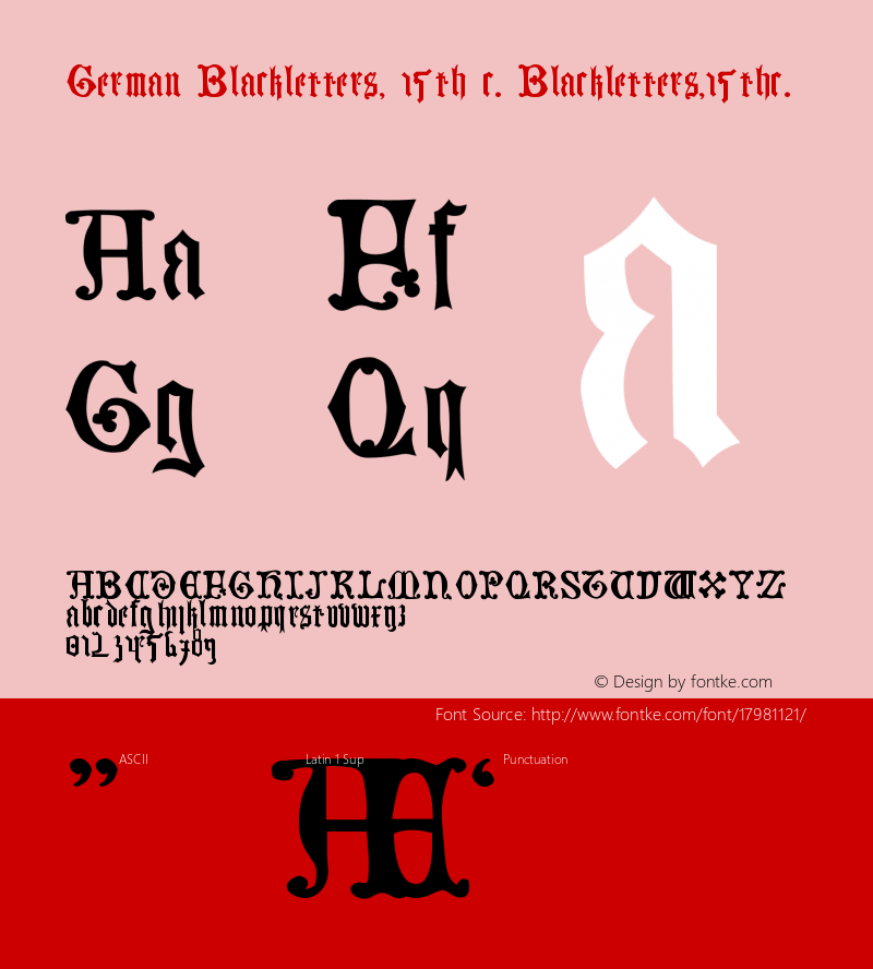 German Blackletters, 15th c. Blackletters,15thc. Version 1.0图片样张