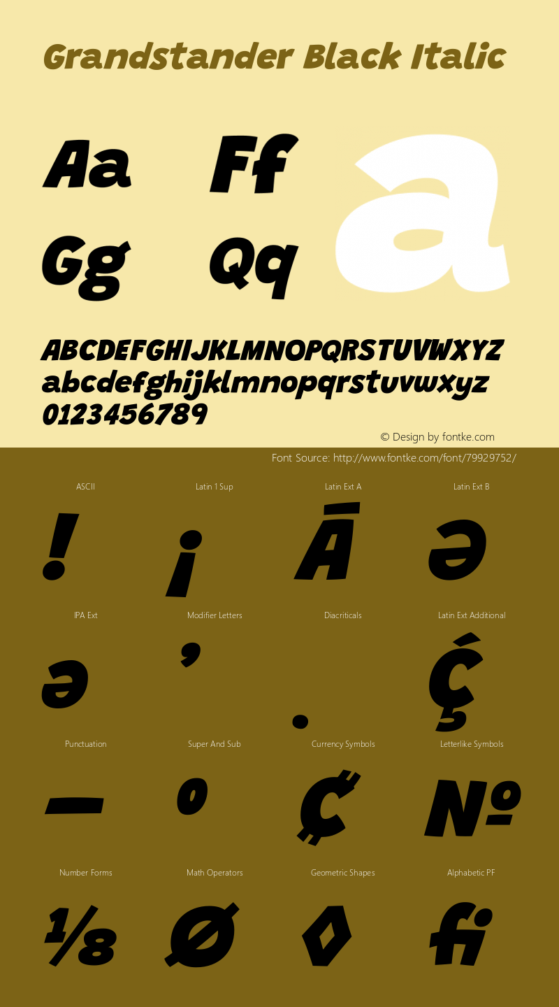 Grandstander Black Italic Version 1.200图片样张