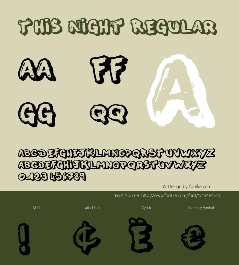 This Night(RUS BY LYAJKA) Version 1.00;June 8, 2021;FontCreator 13.0.0.2683 64-bit图片样张