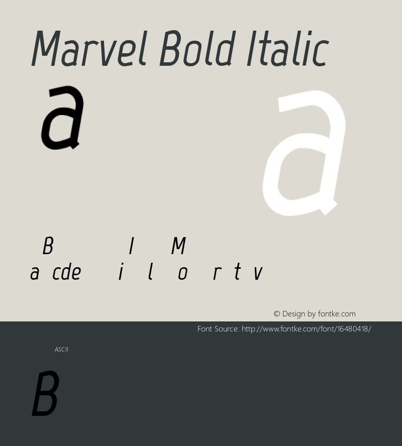 Marvel Bold Italic Version 1.001图片样张