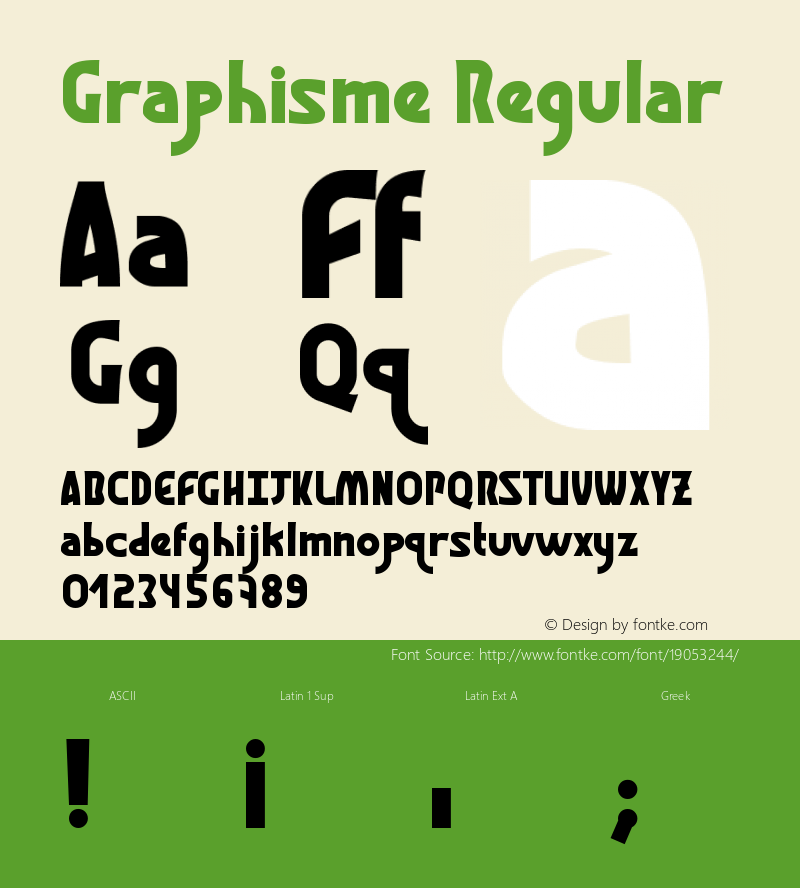 Graphisme Regular Version 1.00 April 7, 2017, initial release图片样张