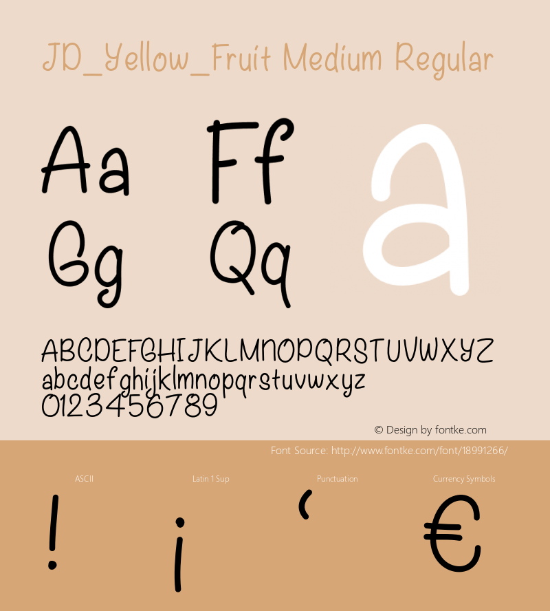 JD_Yellow_Fruit Medium Regular Version 1.000;PS 001.000;hotconv 1.0.88;makeotf.lib2.5.64775图片样张