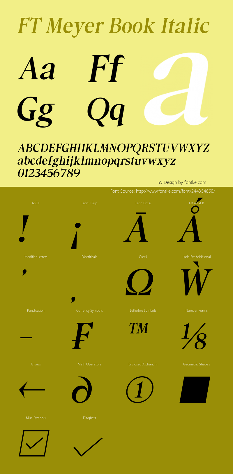 FT Meyer Book Italic Version 1.000;Glyphs 3.1.2 (3151)图片样张