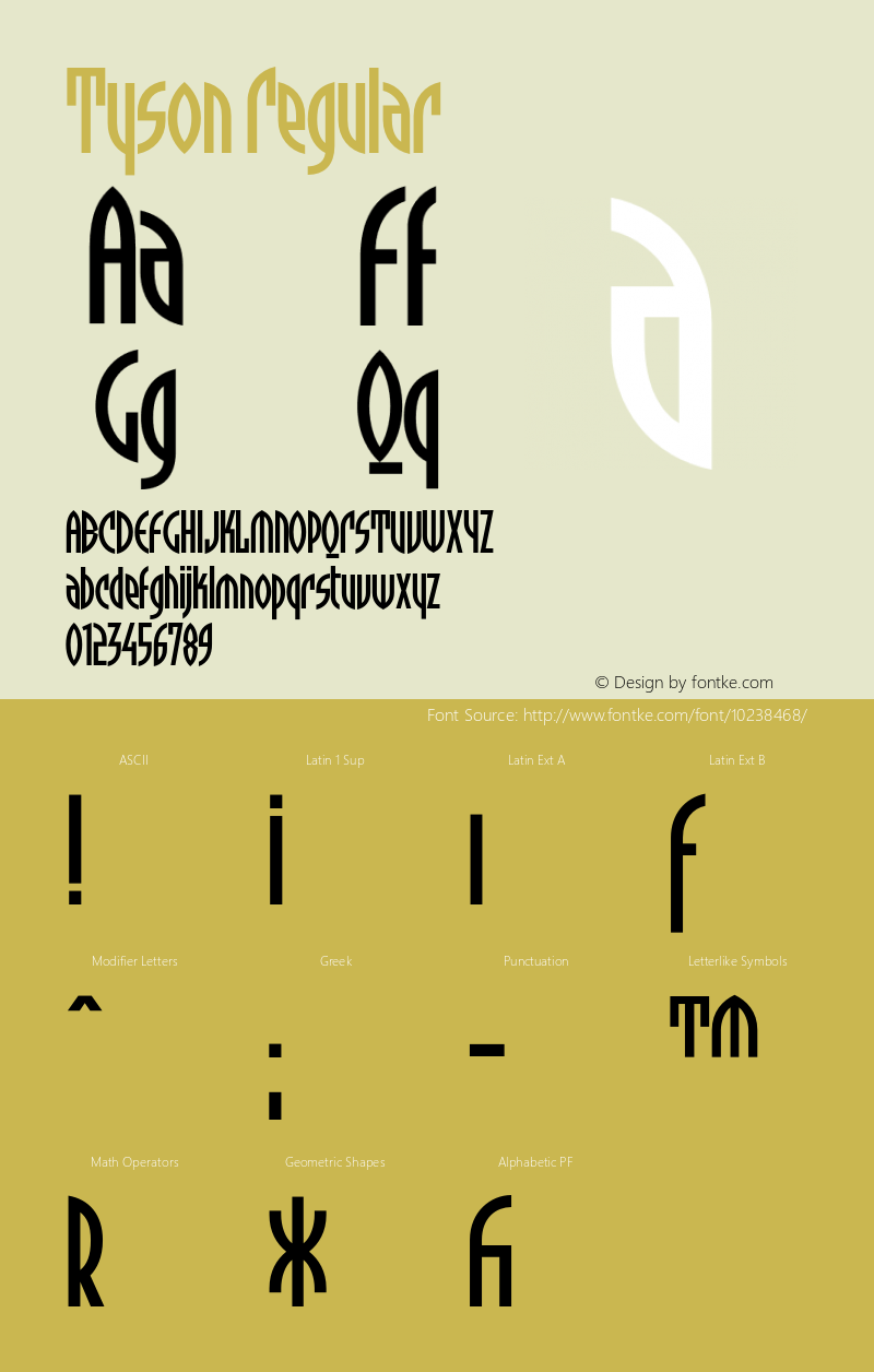 Tyson Regular OTF 1.000;PS 001.000;Core 1.0.34图片样张