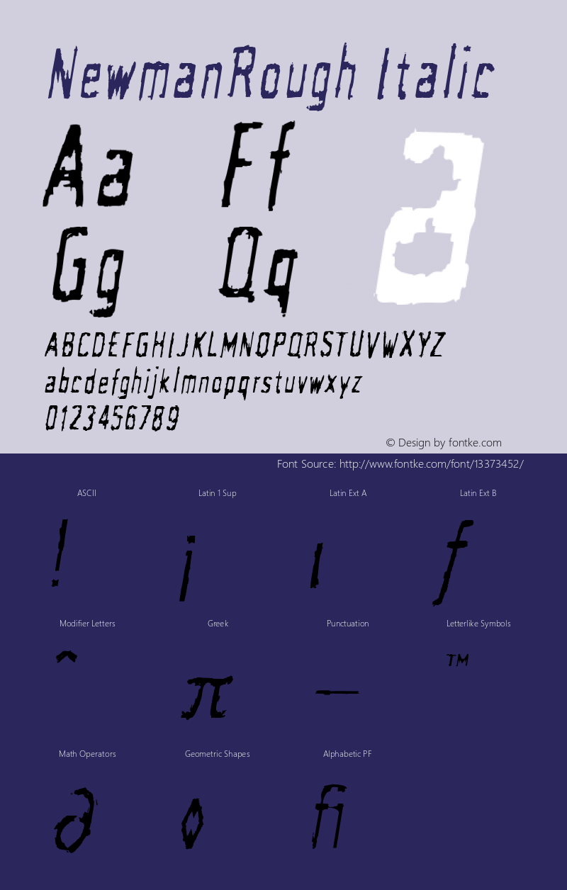 NewmanRough Italic Version 001.000图片样张