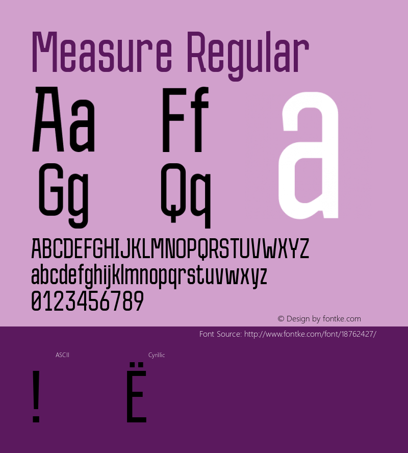 Measure Regular Version 1.000; ttfautohint (v1.4.1)图片样张