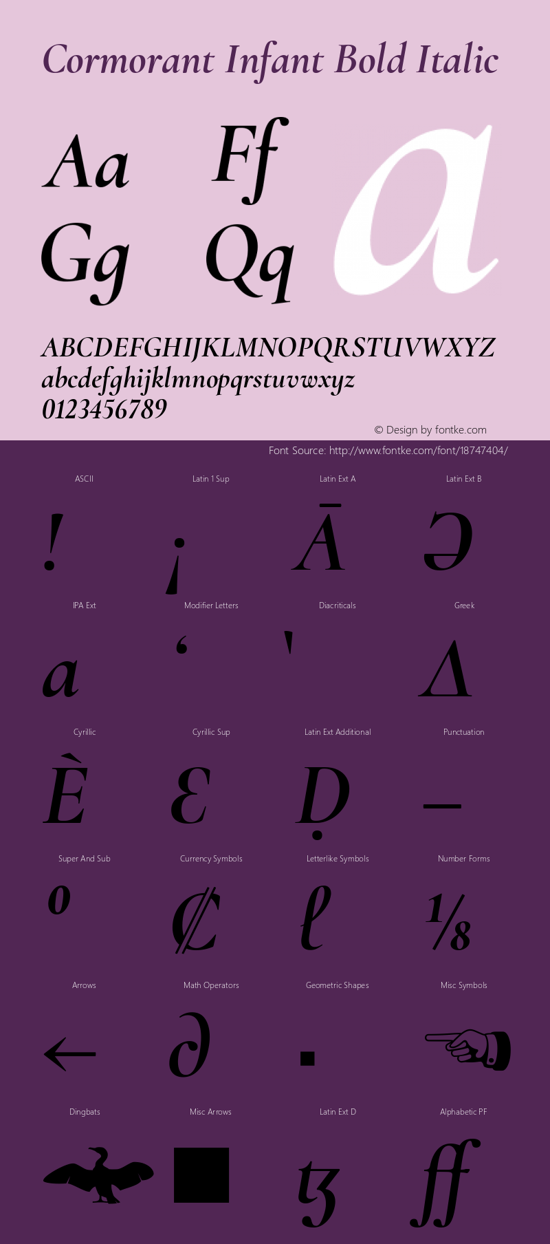 Cormorant Infant Bold Italic Version 3.003图片样张
