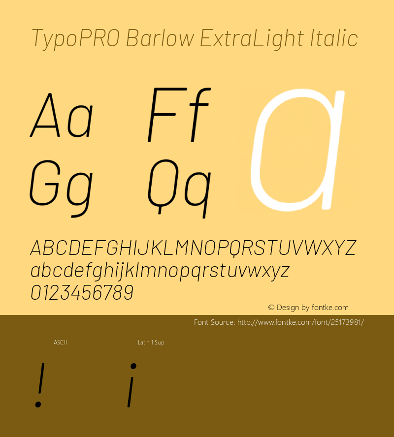 TypoPRO Barlow ExtraLight Italic Version 1.301图片样张