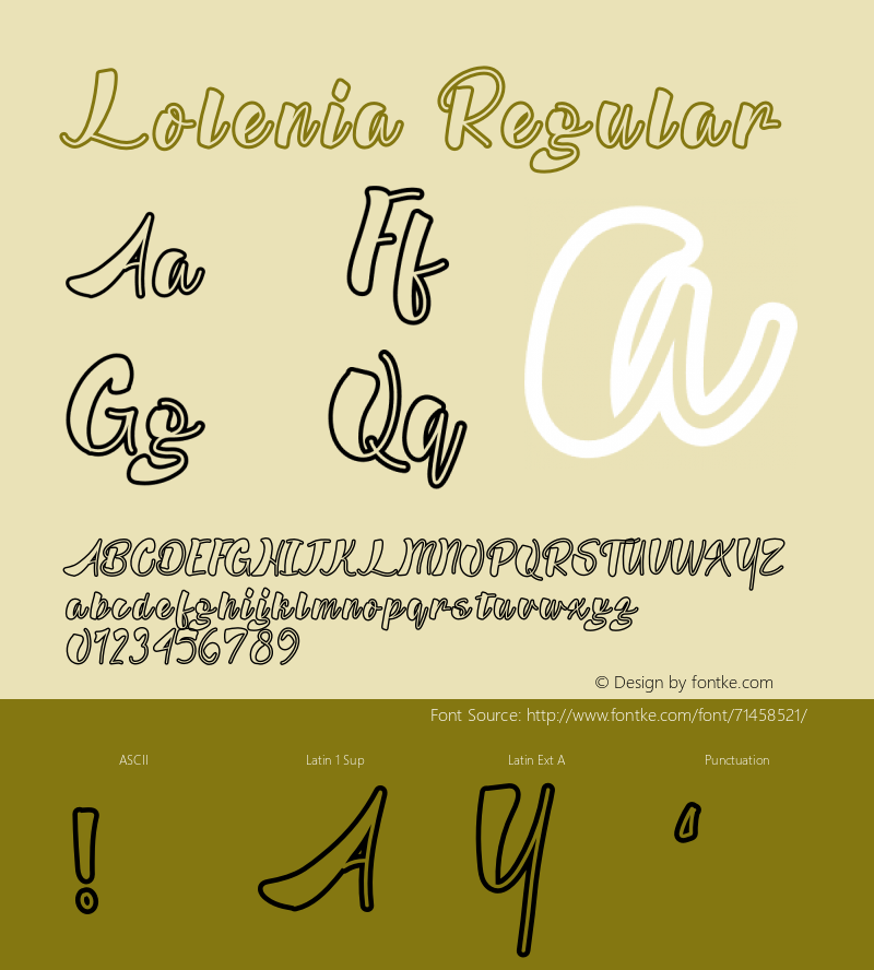 Lolenia Version 1.001;Fontself Maker 3.5.1图片样张