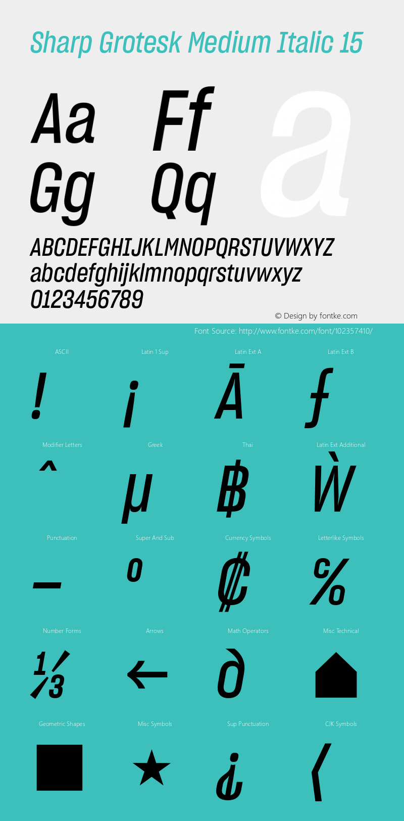 Sharp Grotesk Medium Italic 15 Version 1.003图片样张