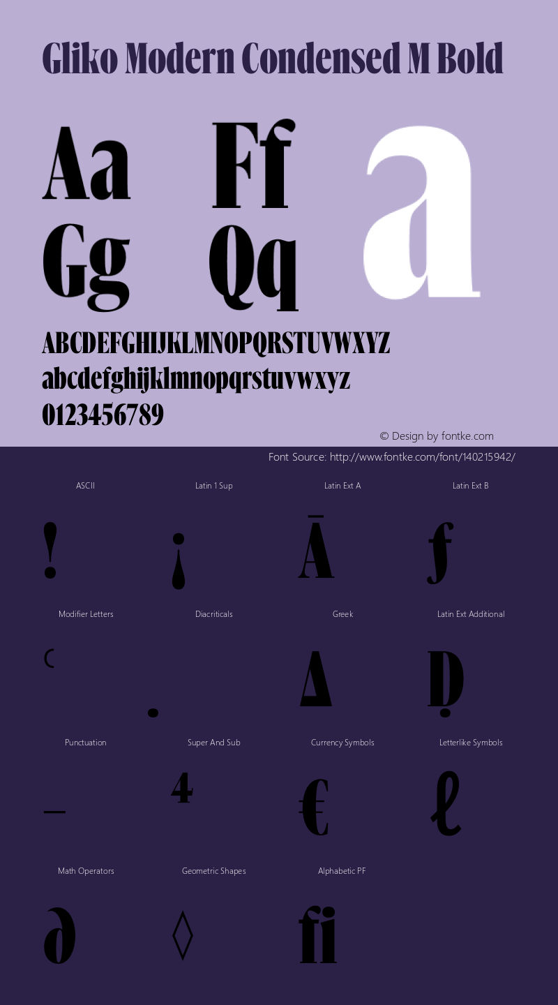 Gliko Modern Condensed M Bold Version 2.000 | w-rip DC20200115图片样张