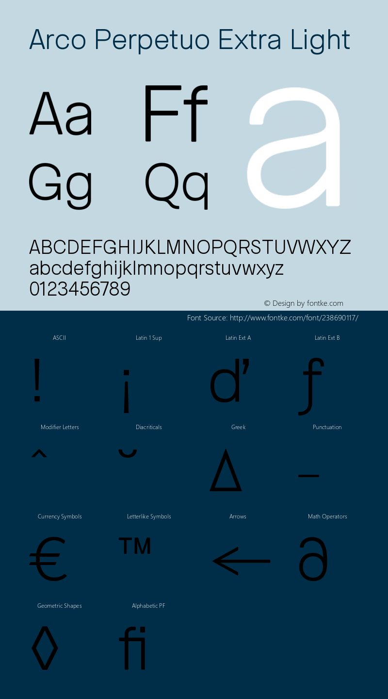 Arco Perpetuo Extra Light Version 1.122;Glyphs 3.1.1 (3145)图片样张