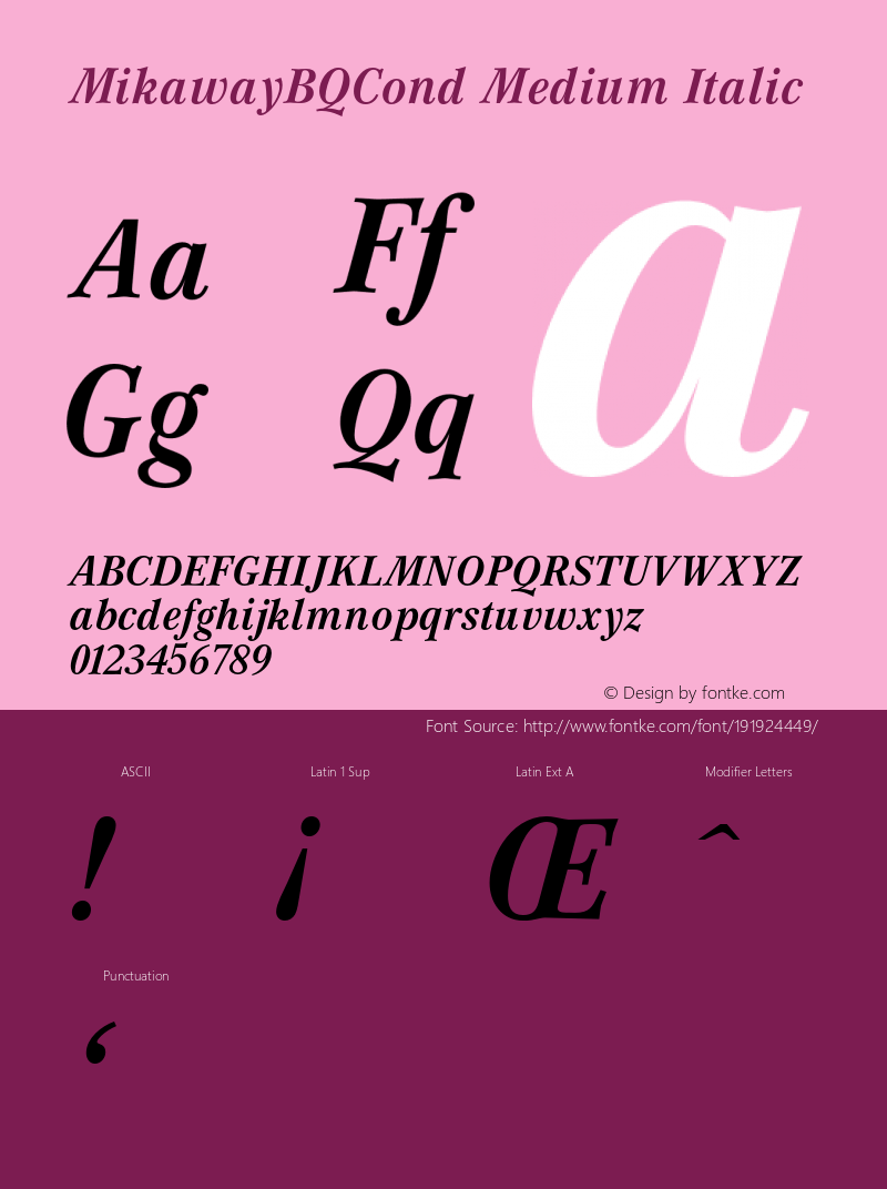 MikawayBQCond-MediumItalic 001.001图片样张