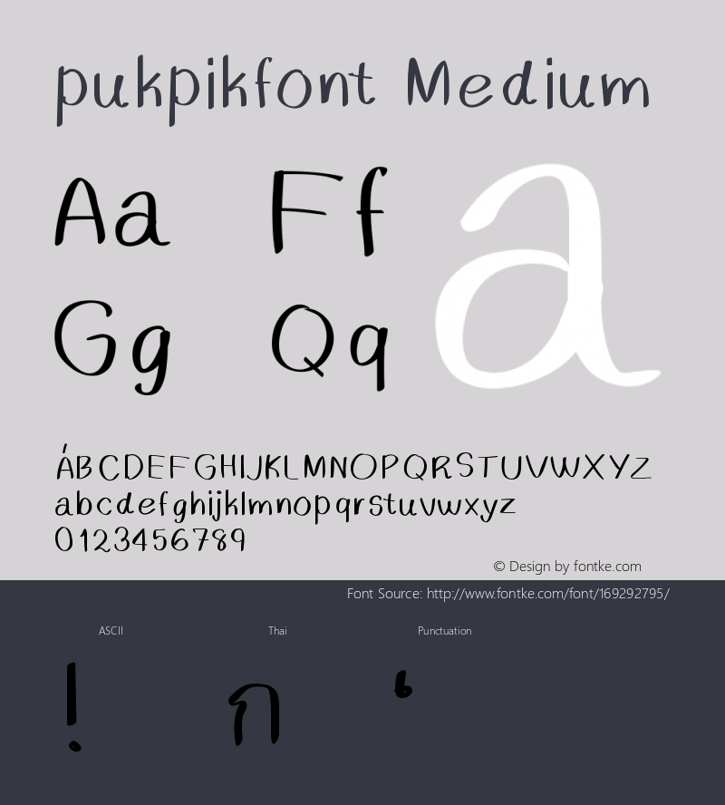 pukpikfont Version 001.000图片样张