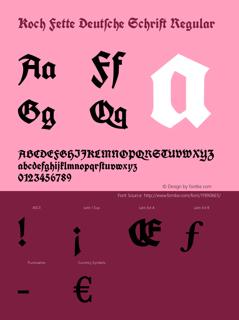 Koch Fette Deutsche Schrift Regular Version 1.000 2009 initial release图片样张