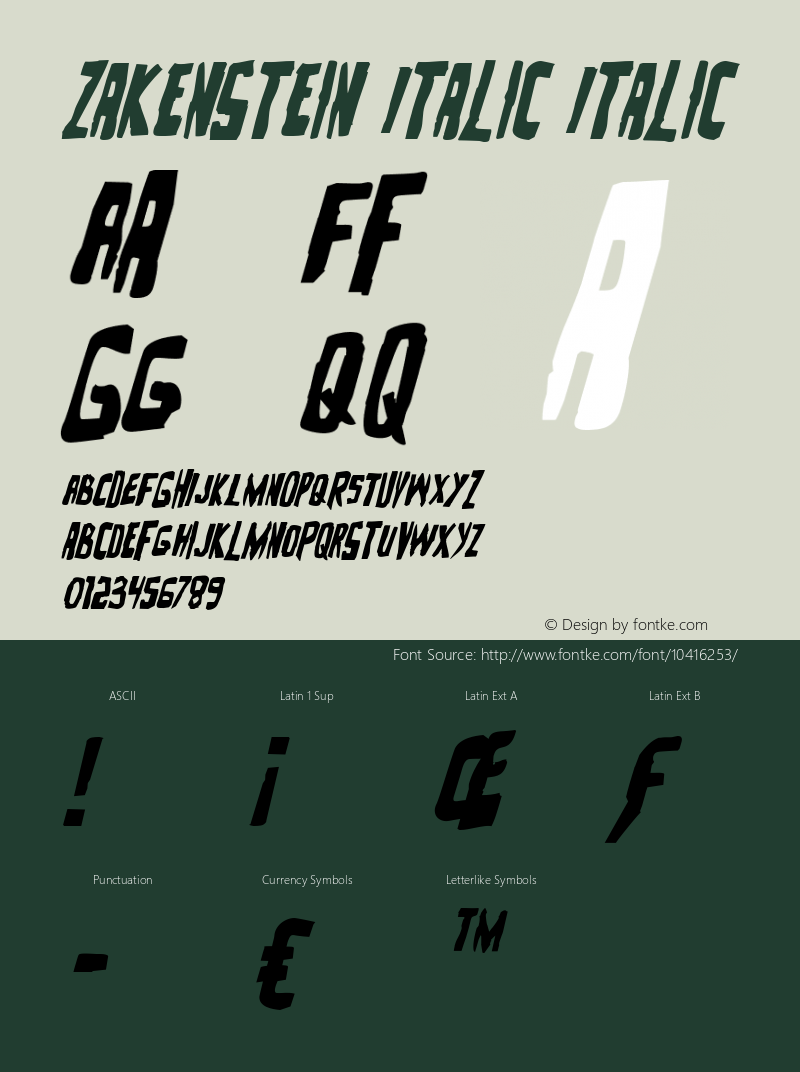 Zakenstein Italic Italic 001.000图片样张