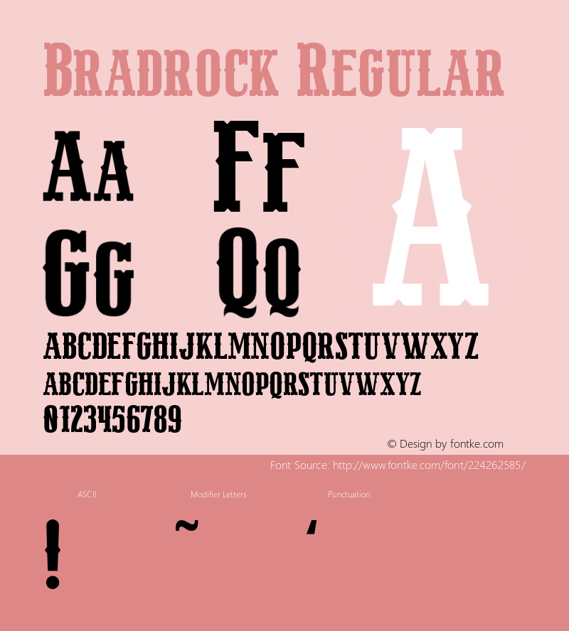 Bradrock-Regular Version 1.000图片样张