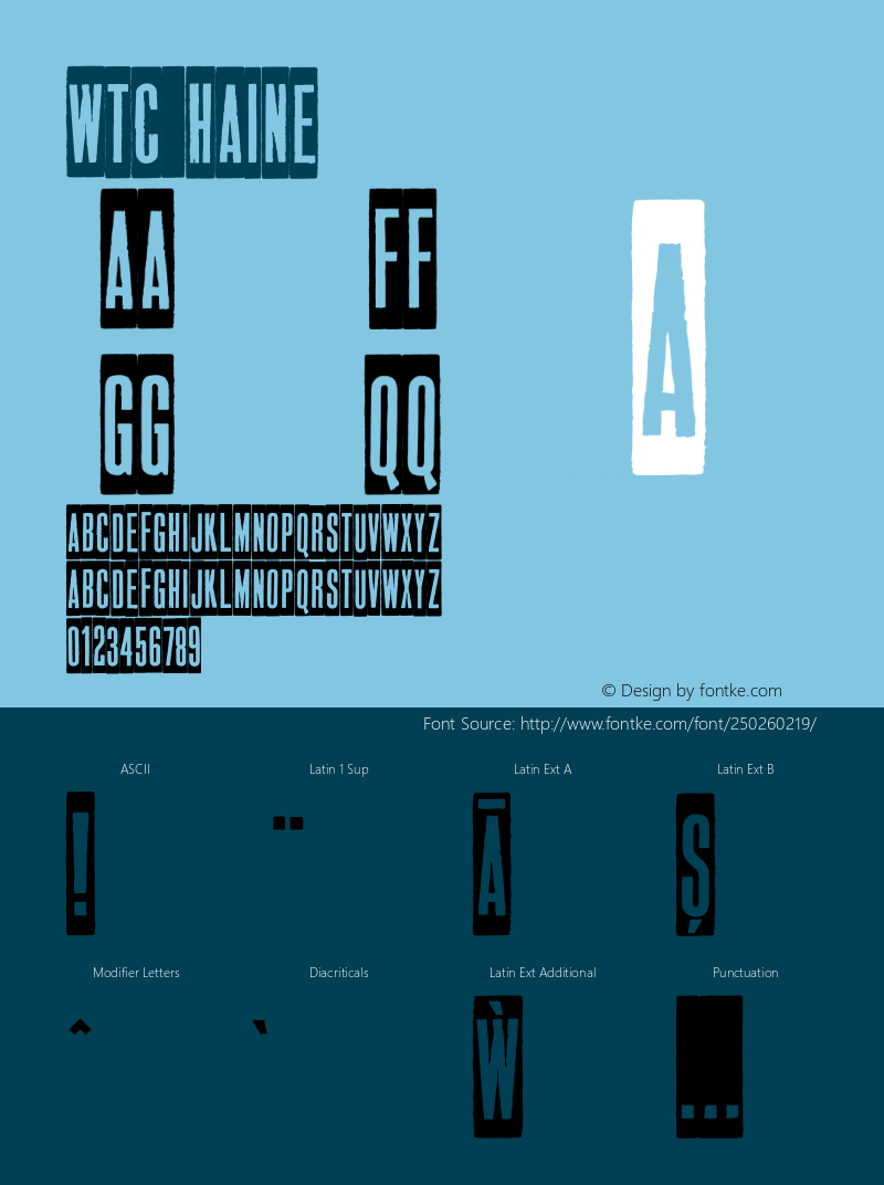 WTC HAINE Version 1.000;hotconv 1.0.109;makeotfexe 2.5.65596图片样张