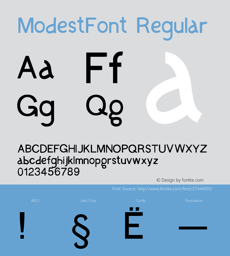 ModestFont Version 1.002;Fontself Maker 3.0.1图片样张