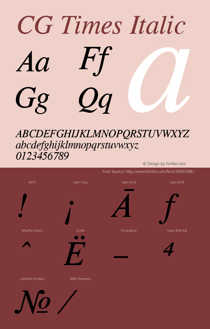 CG Times Italic Version 1.3 (ElseWare)图片样张