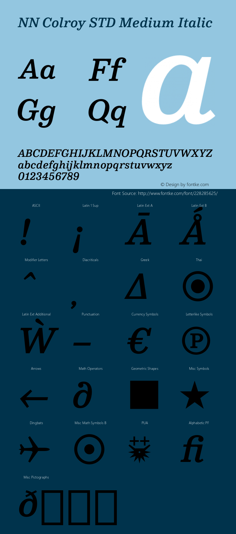 NN Colroy STD Medium Italic Version 2.000;FEAKit 1.0图片样张