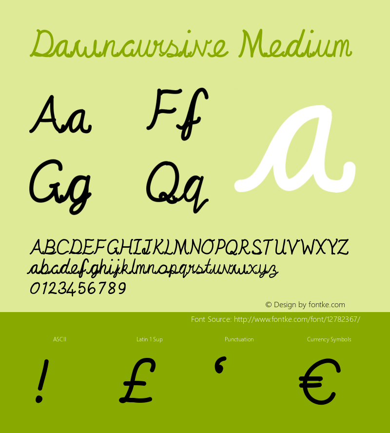 Dawncursive Medium Version 001.000图片样张