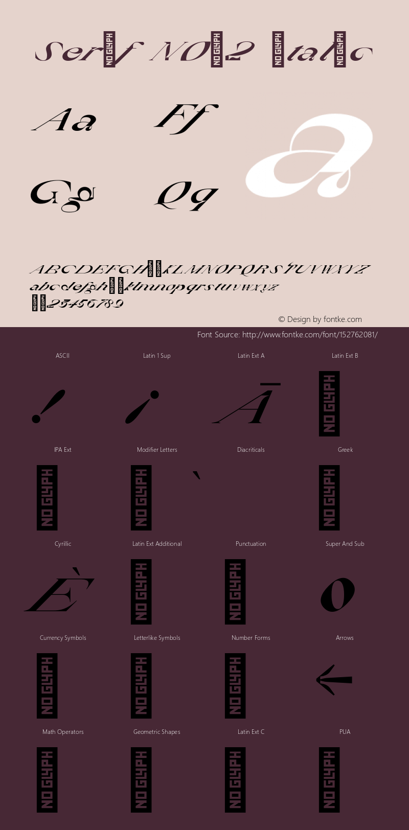 Serif NO02 Regular Display Twisted Trial Version 1.002;hotconv 1.0.109;makeotfexe 2.5.65596图片样张