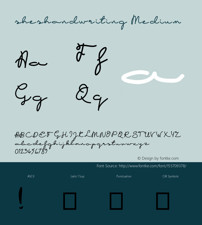 sheshandwriting Version 001.000图片样张