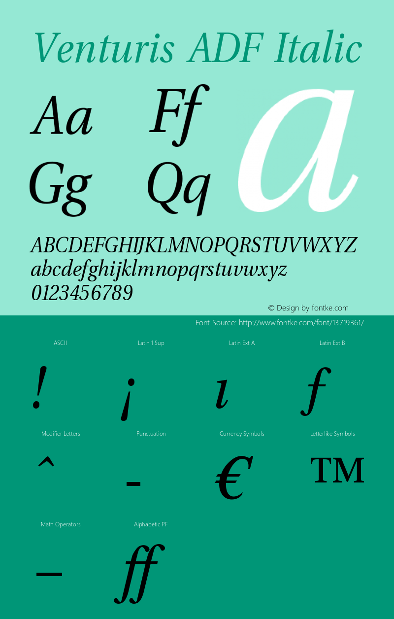 Venturis ADF Italic Version 1.005图片样张