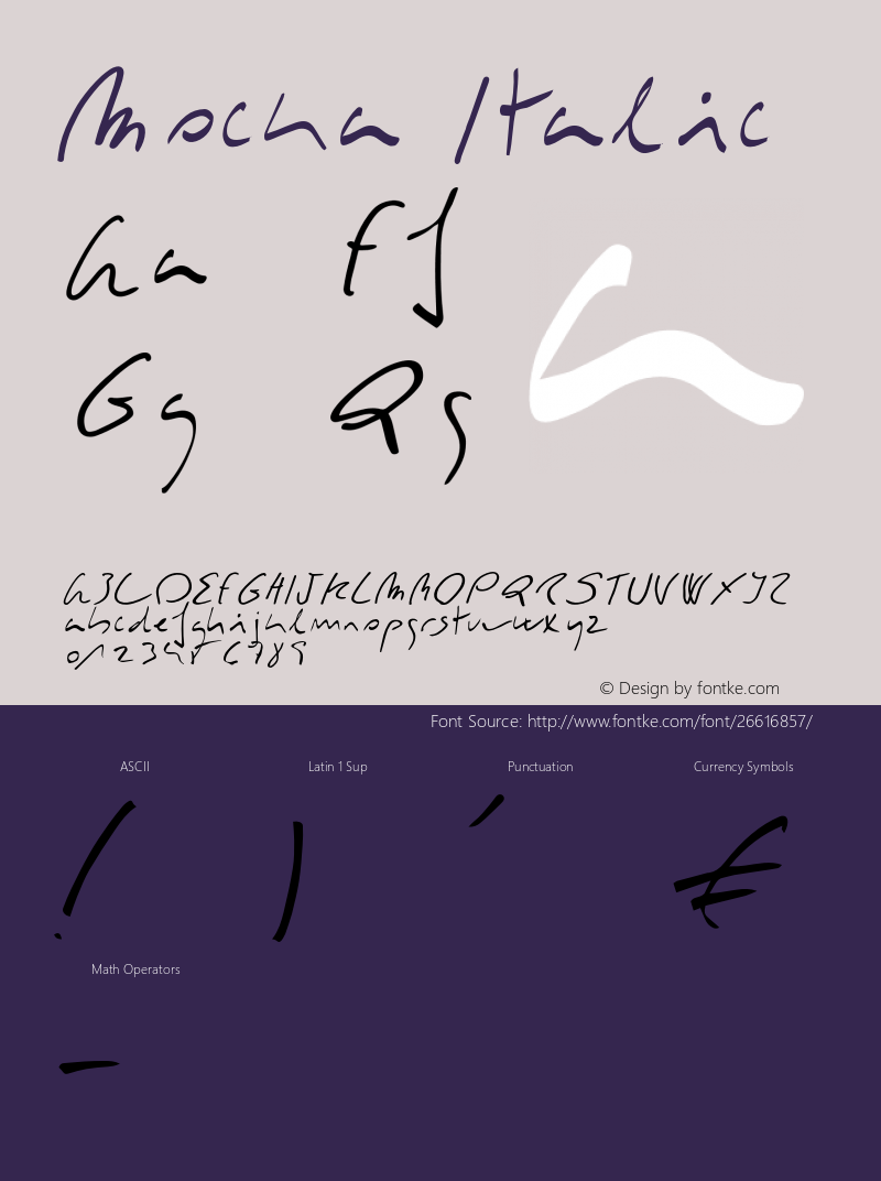 Mocka-NormalItalic Version 1.000;PS 001.001;hotconv 1.0.56图片样张