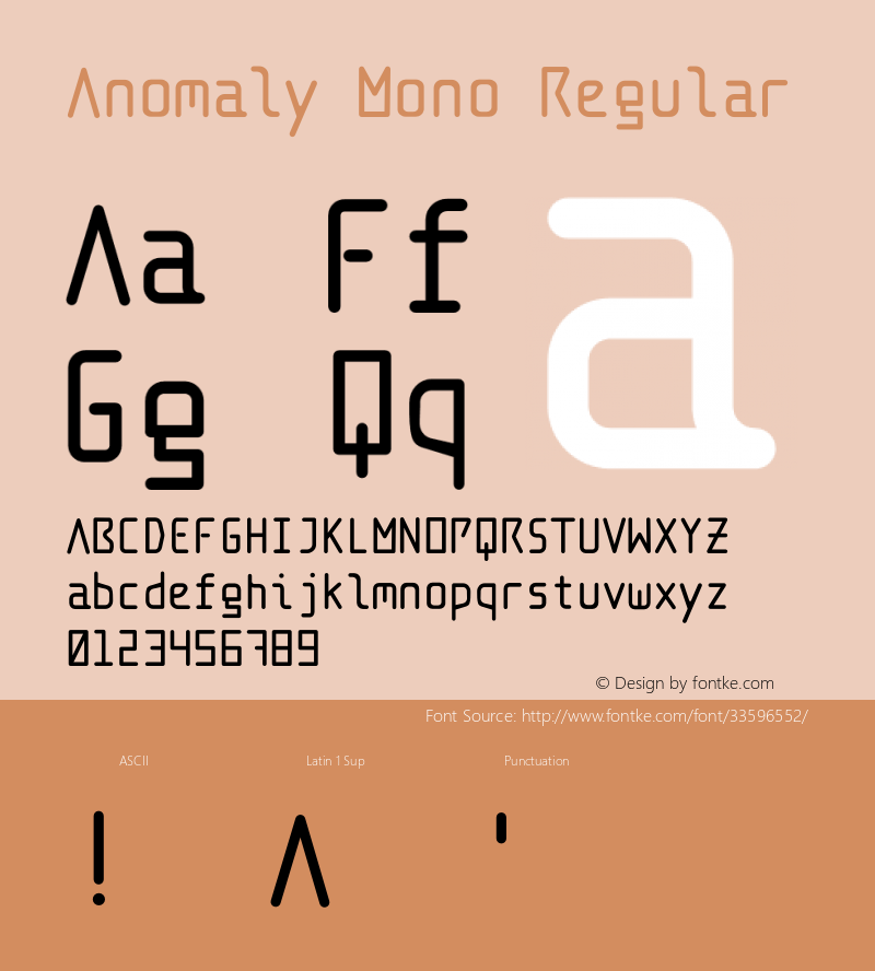 Anomaly Mono Version 1.002;Fontself Maker 3.2.2图片样张