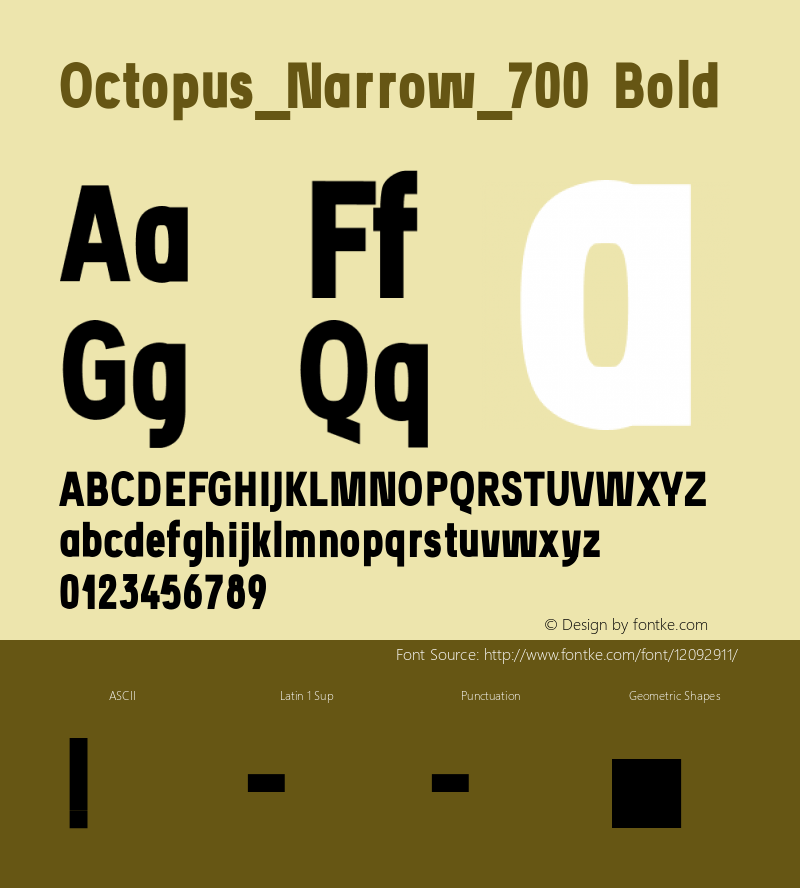 Octopus_Narrow_700 Bold Version 1.0图片样张