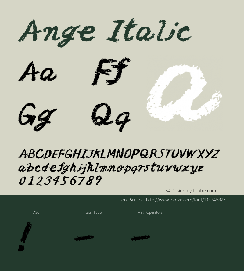 Ange Italic Fontographer 4.7 10.1.27 FG4M­0000002045图片样张